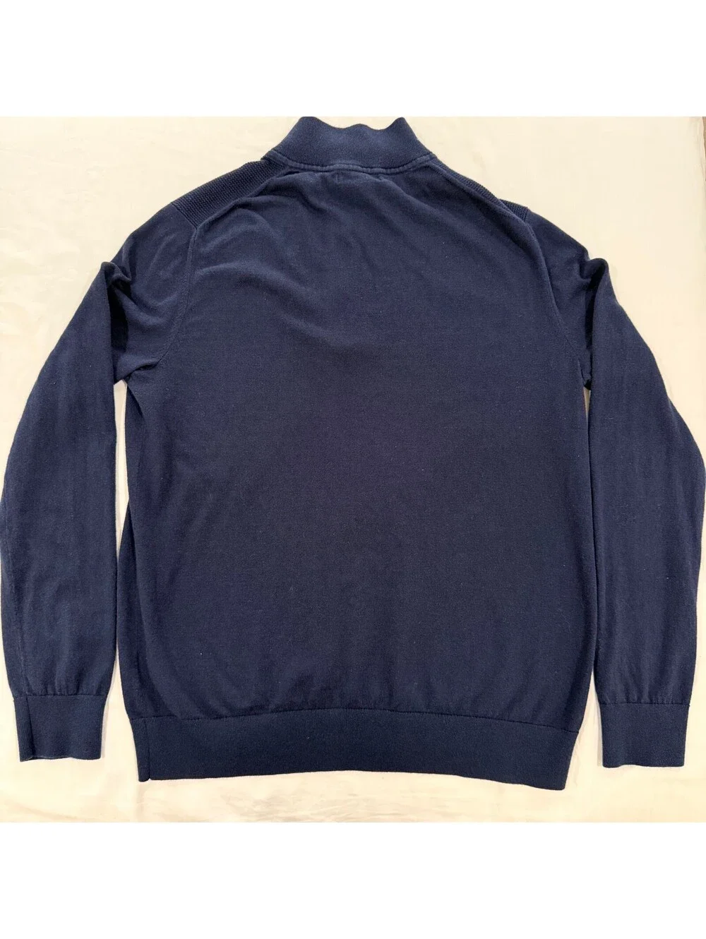 Banana Republic Men’s L Tall Navy Pima Cotton Cashmere Quarter Zip Sweater